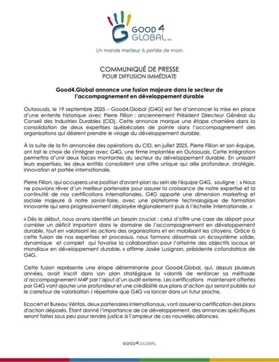 Communiqué de presse