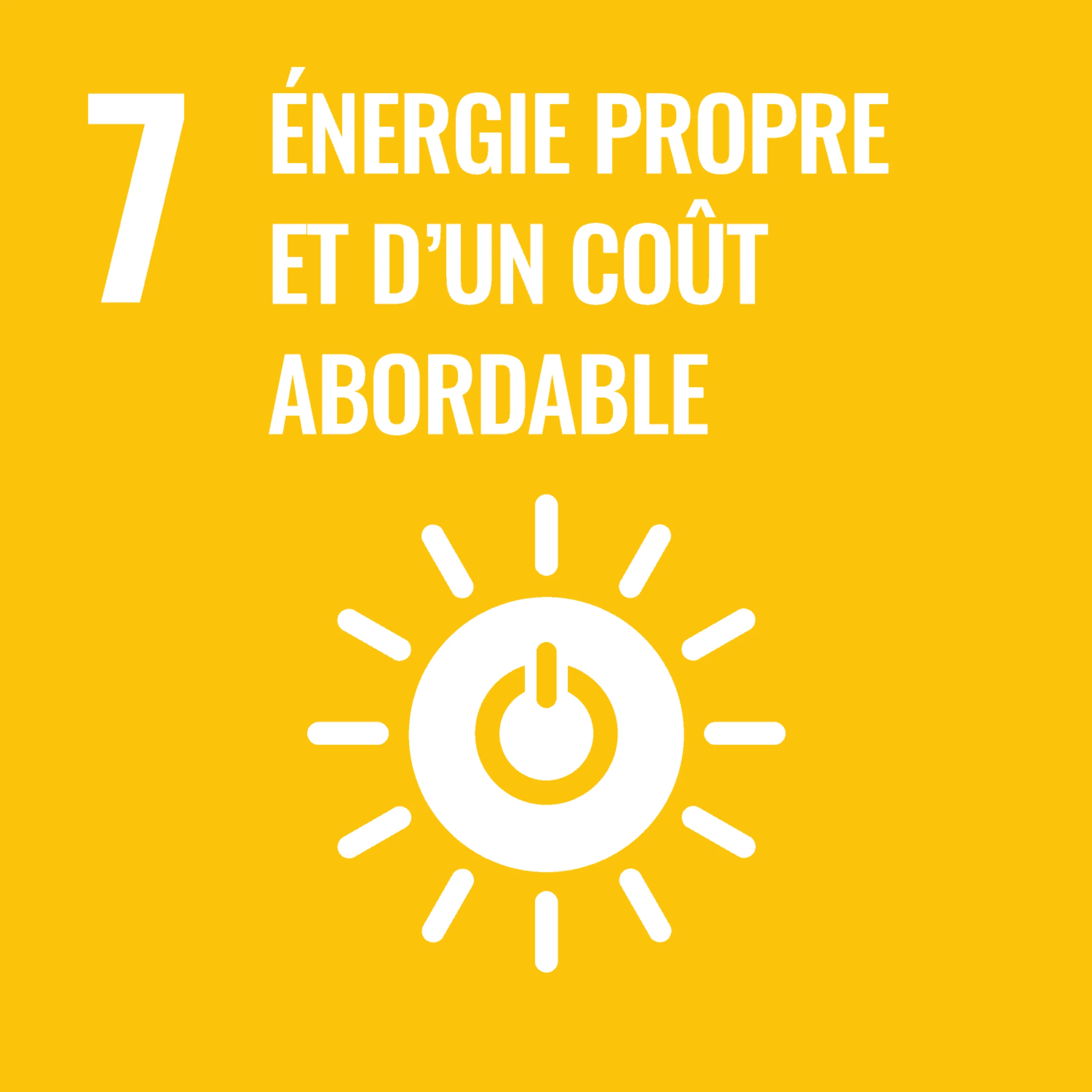 ODD 7 — Énergie propre et d'un coût abordable